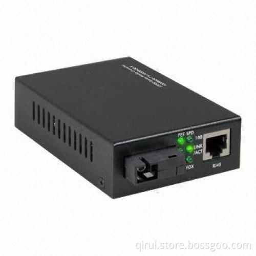 Fiber Optic to RJ45 Media Converter, 10/100/1000M WDM BIDI Fiber Single Mode T1310/R1550nm